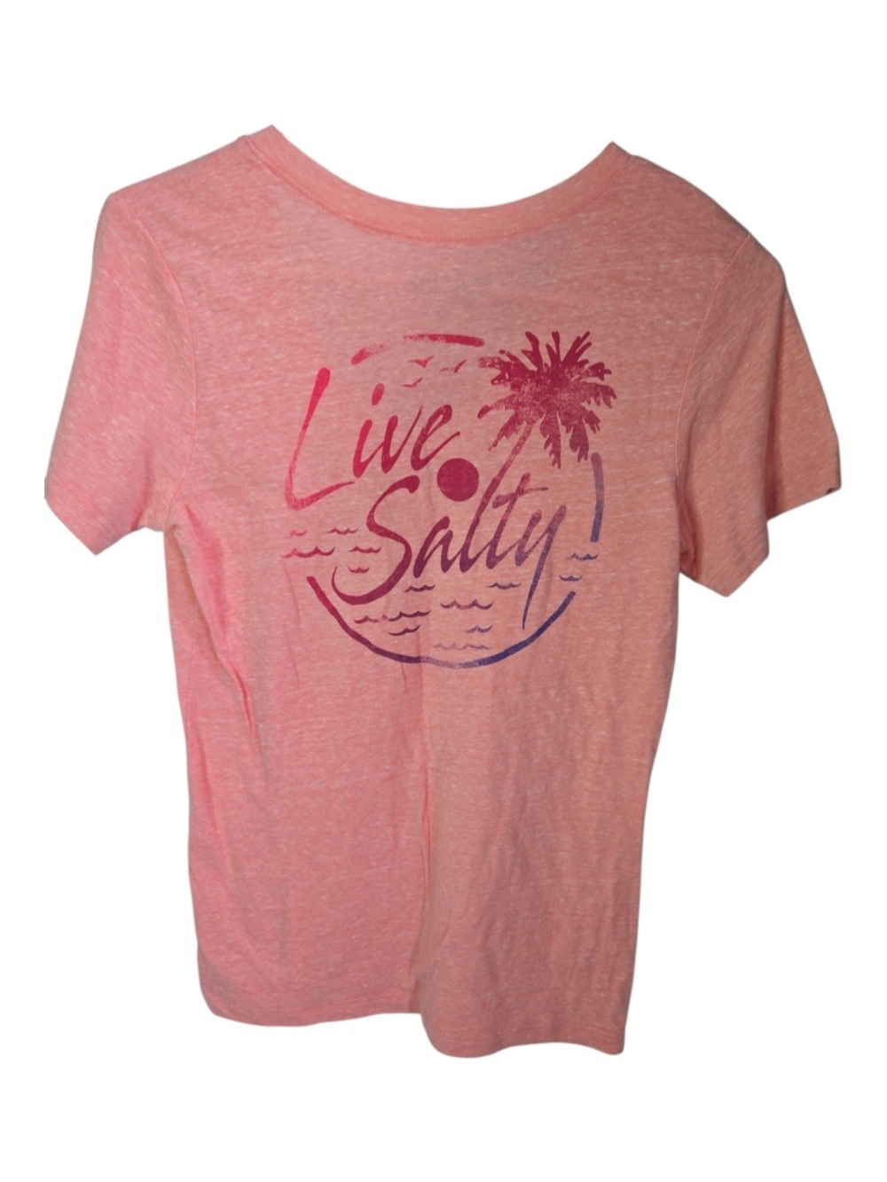 Salt Life Women's Coral Pink V-Neck Short Sleeve Tee